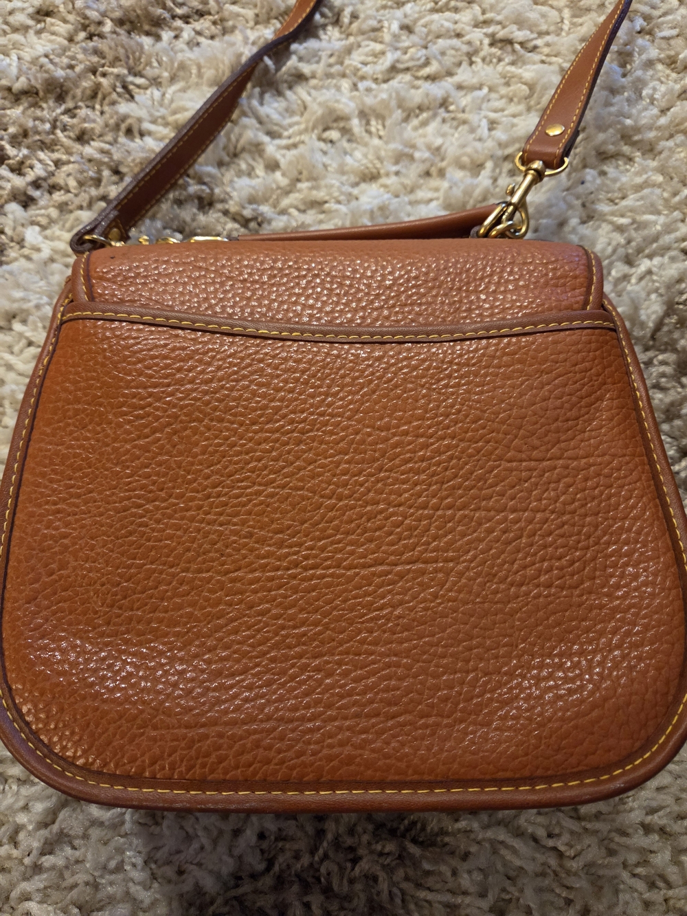 Vintage Dooney & Bourke Brown Pebbled Leather Crossbody Bag - Picture 5 of 9
